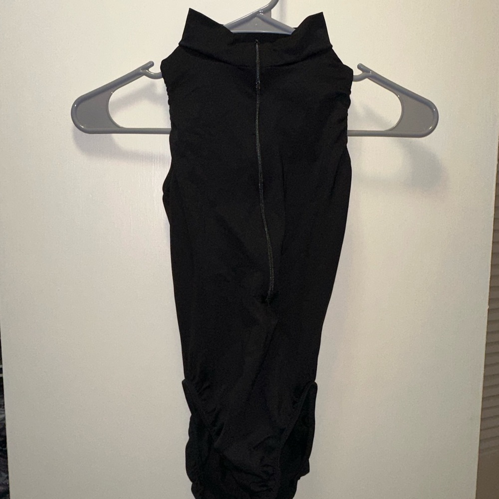 Black mock neck leotard